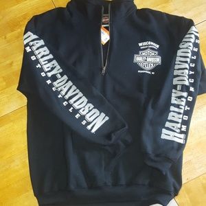 Black Harley Davidson 1/4 zip sweatshirt sz Large